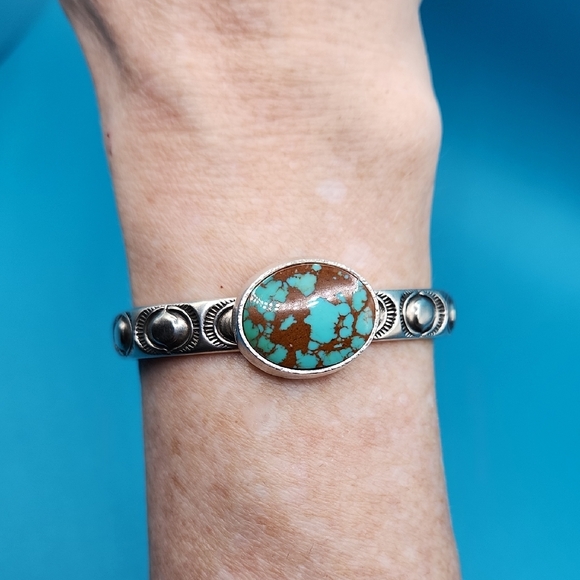 Numi Olive Heavy Weight Turquoise Cuff Xs - Picture 2 of 8